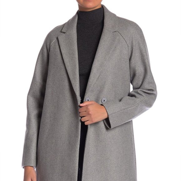 NWT $535 Theory Haloki Wool Blend Coat in Grey SIZE S - Picture 3 of 8